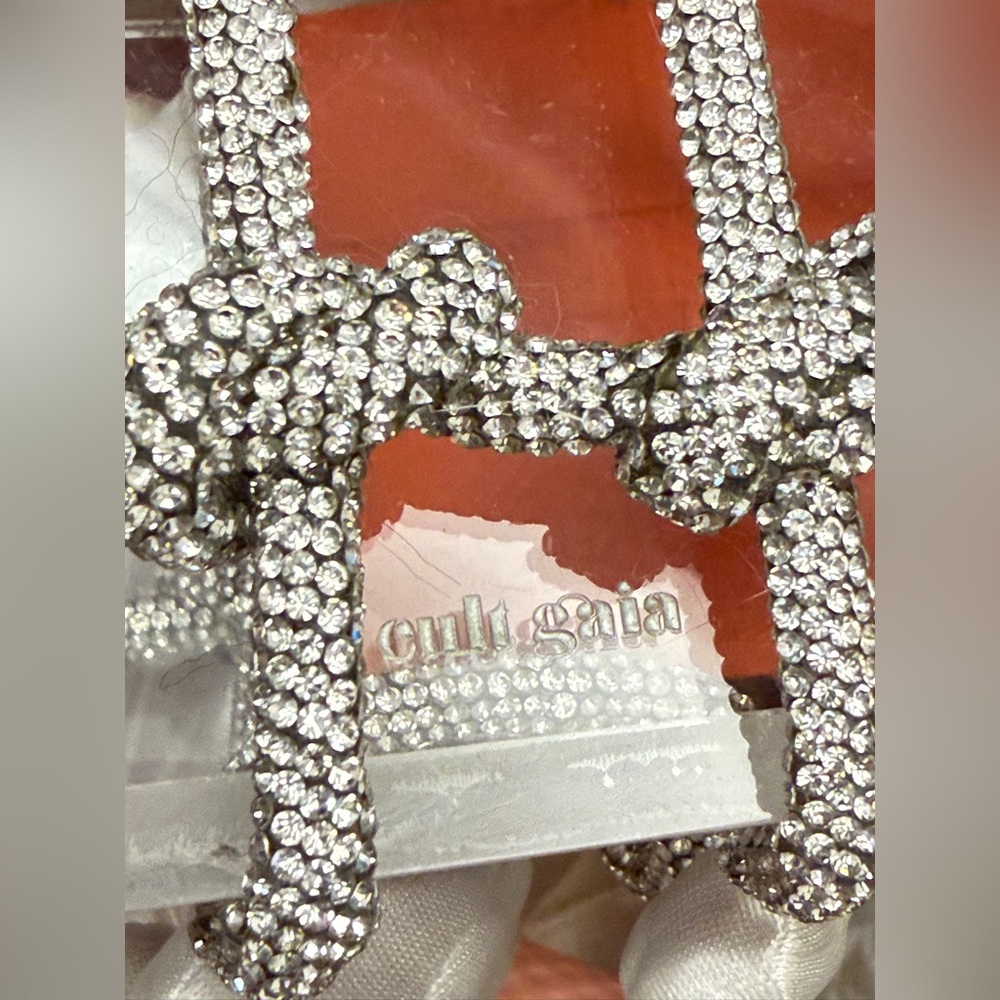 cult gaia Silver Crystal Knotted Acrylic Mini Shoulder Bag - Picture 10 of 14